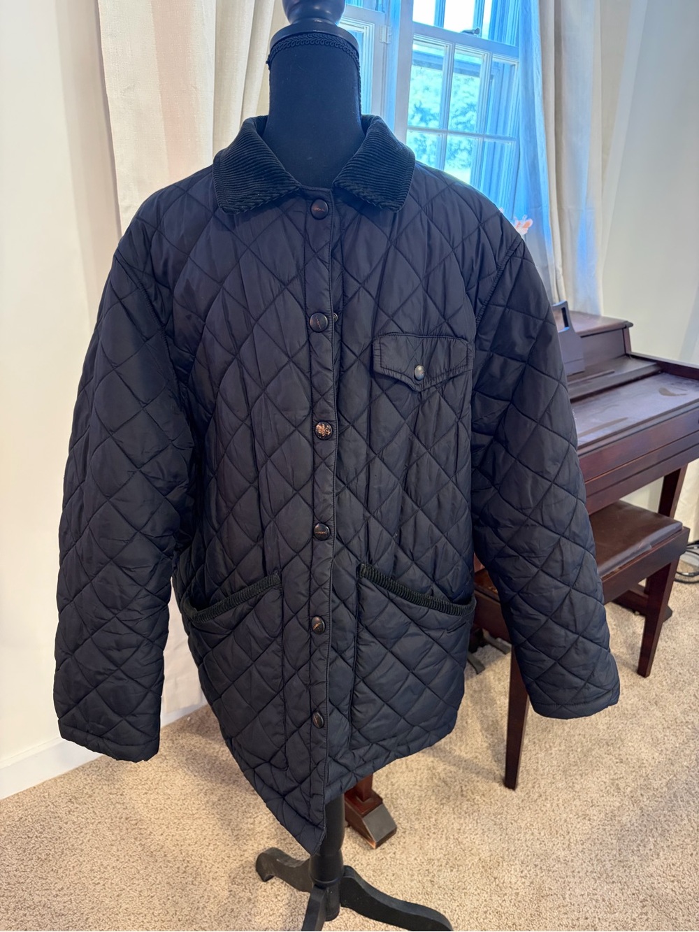 Ralph Lauren Quilted Button-Front Jacket in Black